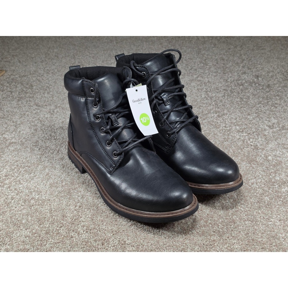 Goodfellow & Co Jeffrey Men Black Lace Up Boots Memory Foam 10.5 New